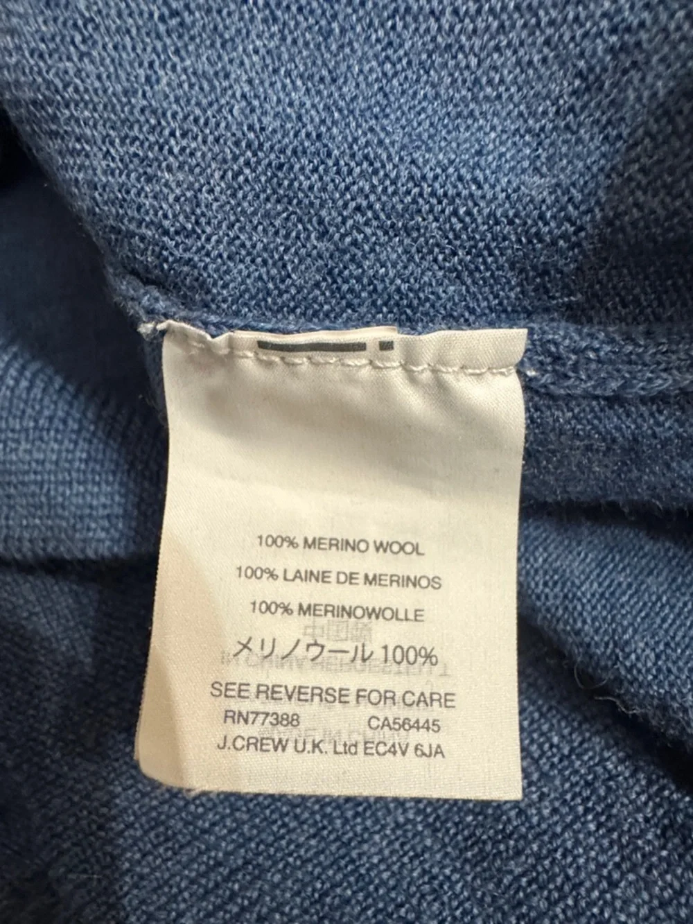 J.Crew 100% Merino Wool Blue Boat Neck Sweater Size M